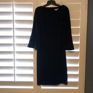 NWT Black CK Bell-Sleeved Dress w/ Embellishments